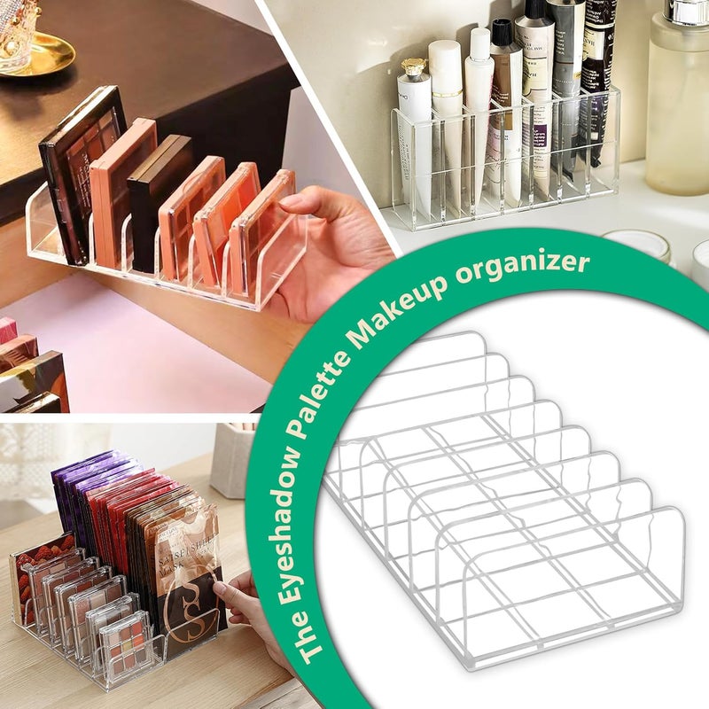 Philbinden 2 Packs Acrylic Mail Organizer Plastic Desk Cash Tray,7 Section Divided Vanity Organize Holder Vertical Letter Sorter for Desktop, Bill, Document, Notebook - Image 4